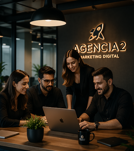 Equipo de Agencia2 trabajando en estrategia digital
